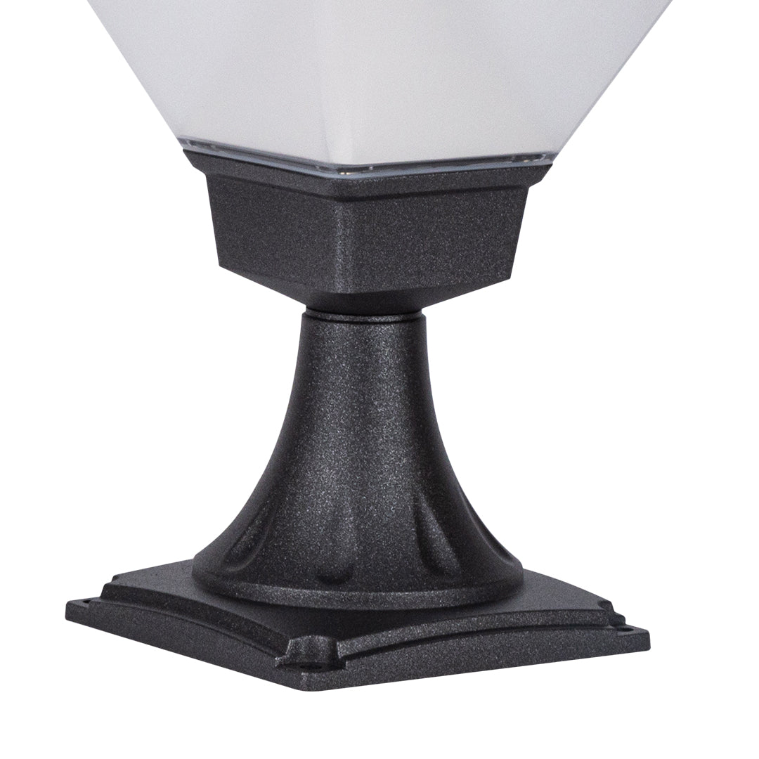 Simple Black Hard-Wired Bollard Light for Outdoor Garden Pathways