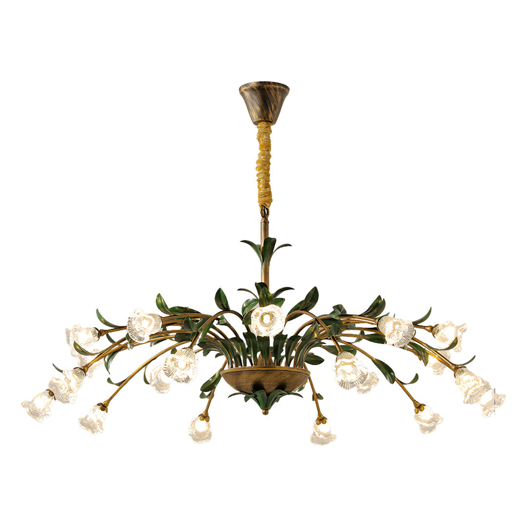 Vintage Floral Branch Chandelier — Iron and Glass, G4 3-Step Dimming, 12 to 35-Head