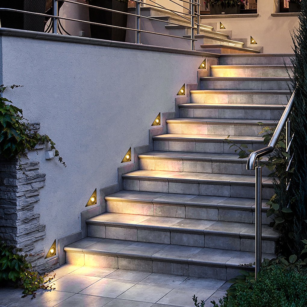 triangle led in wall step lights for outdoor use 110 220v wall mounted stair lights for courtyards and gardens