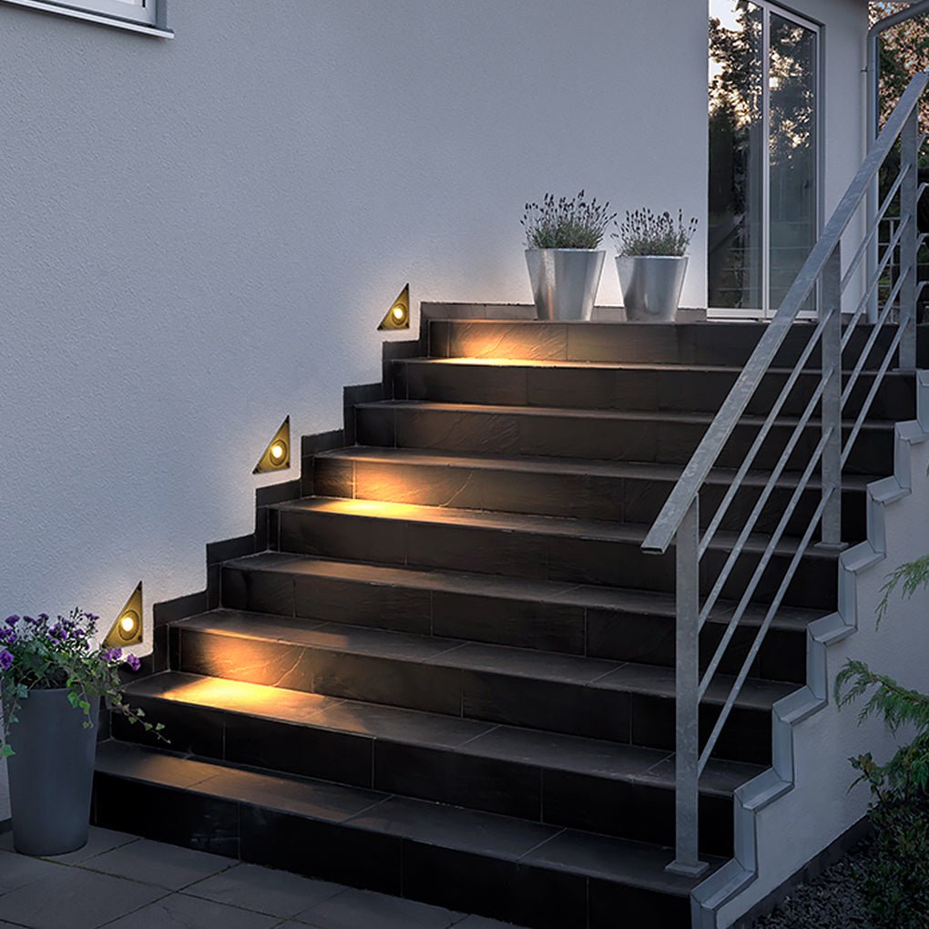 triangle led in wall step lights for outdoor use 110 220v wall mounted stair lights for courtyards and gardens