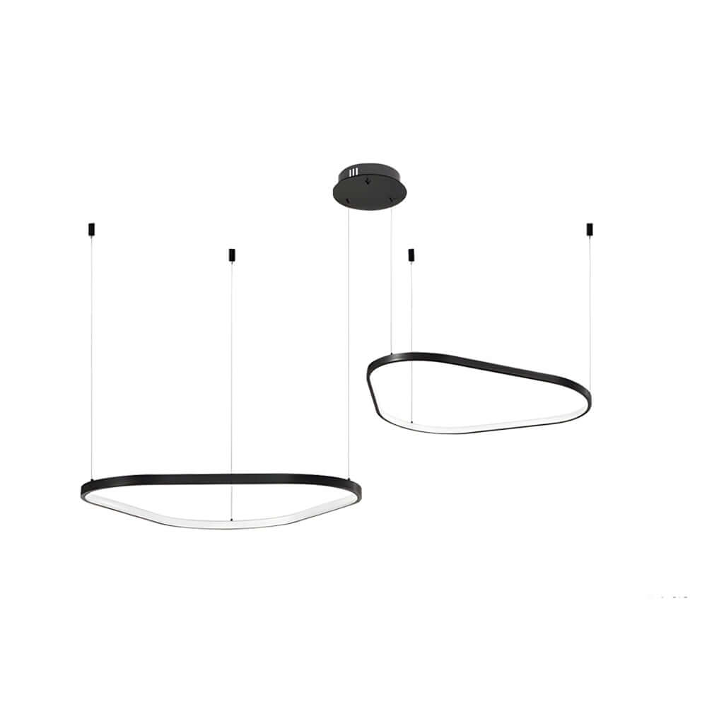 triangle ring chandelier in black available in 1 2 or 3 lights