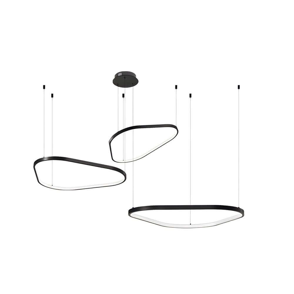 triangle ring chandelier in black available in 1 2 or 3 lights