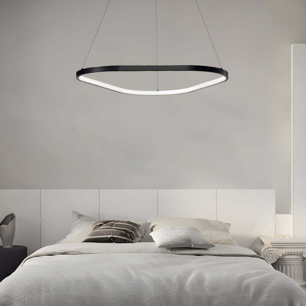 triangle ring chandelier in black available in 1 2 or 3 lights
