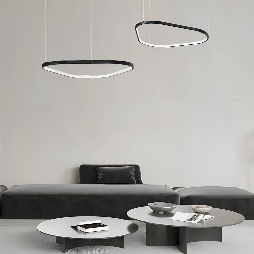 triangle ring chandelier in black available in 1 2 or 3 lights