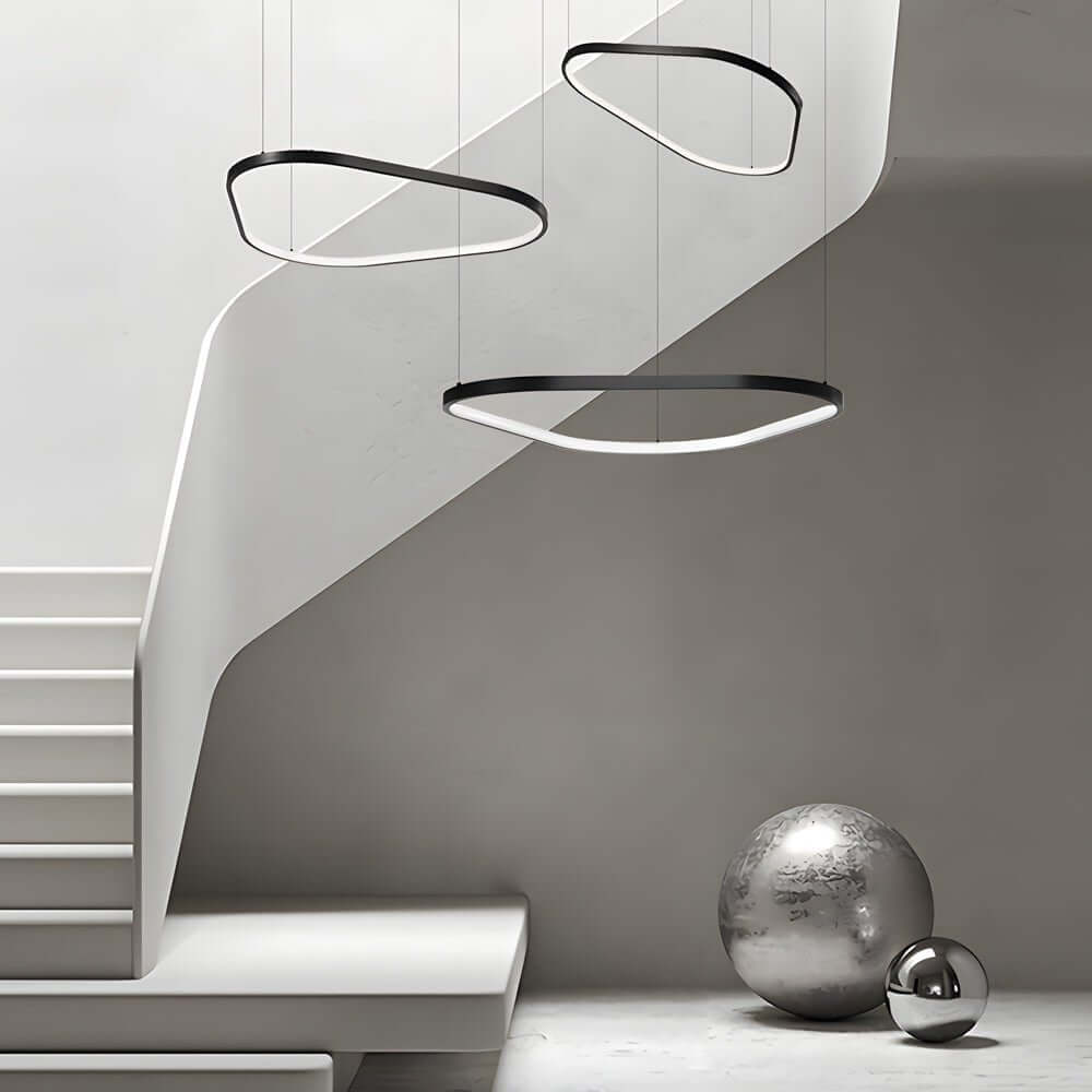 triangle ring chandelier in black available in 1 2 or 3 lights