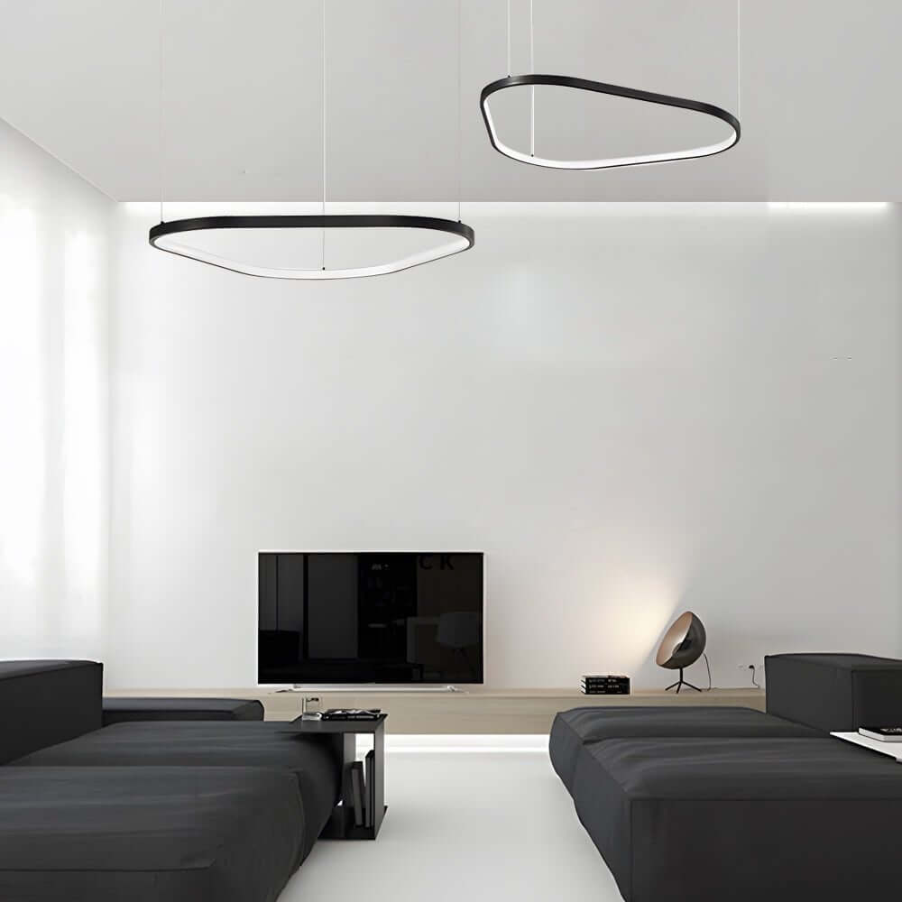 triangle ring chandelier in black available in 1 2 or 3 lights