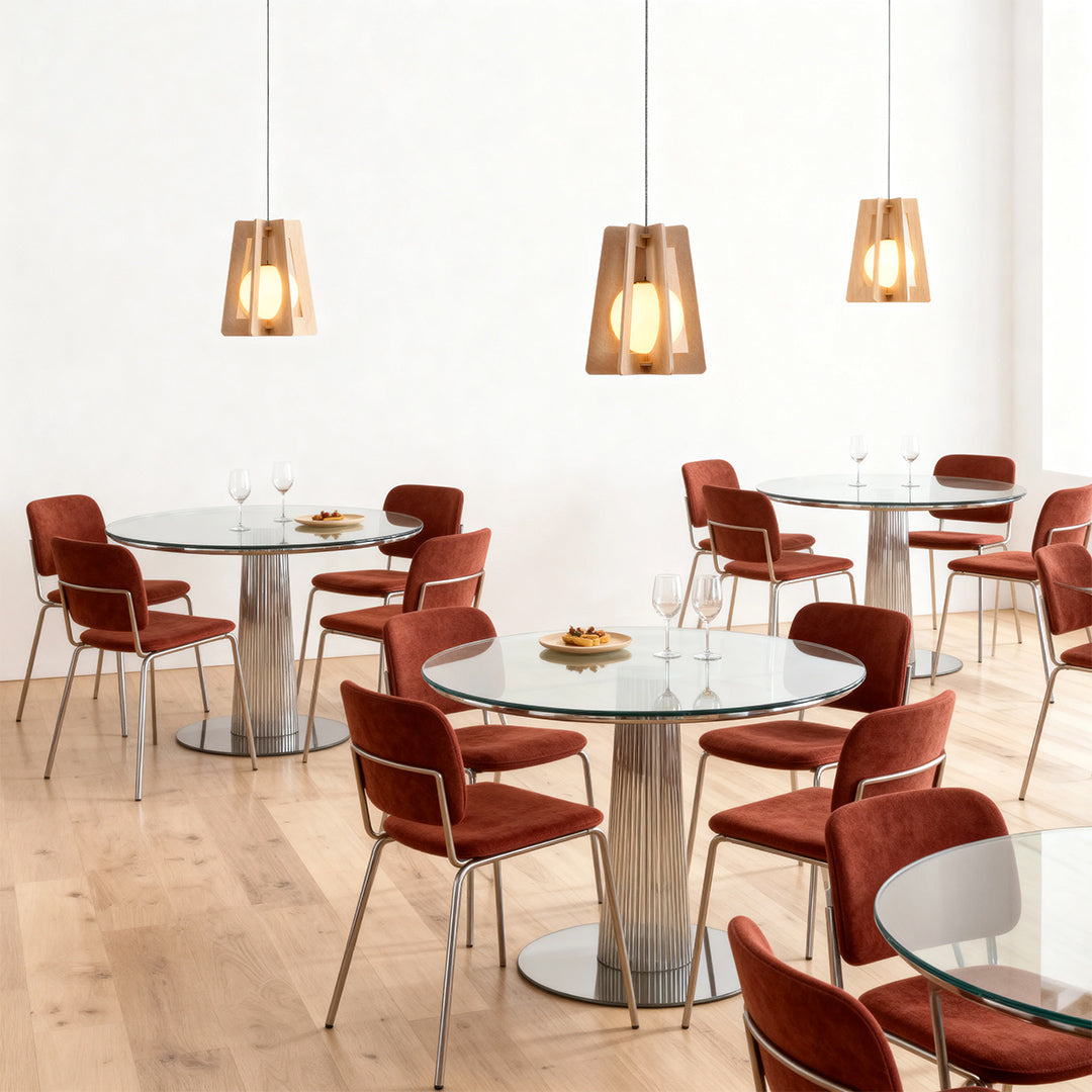 Geometric Felt Mini Pendant — PE+PET Acoustic Felt, Iron, 30/35cm, 6 Colors, Adjustable 2m Cord
