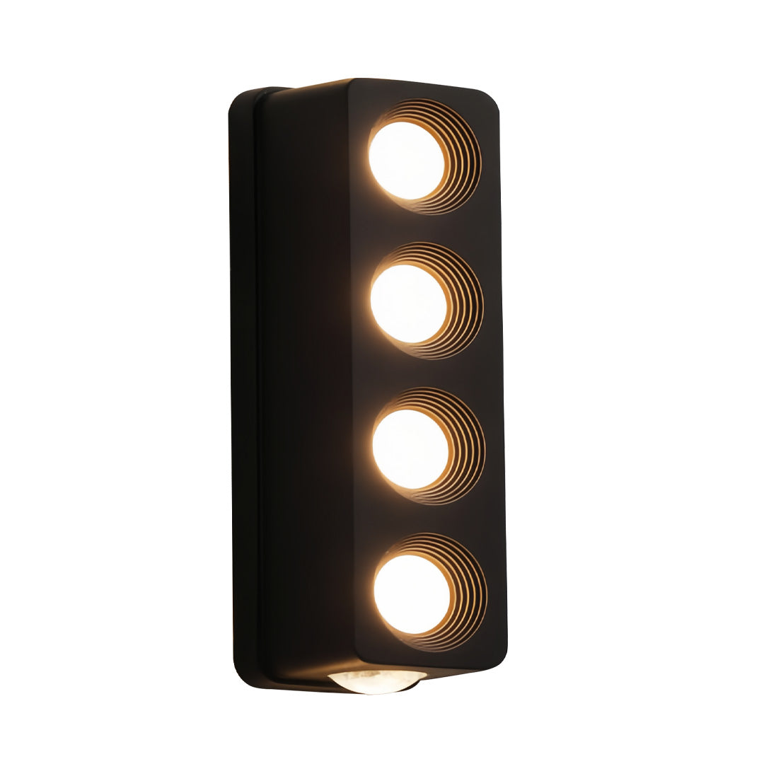 Up/Down Outdoor Wall Sconce — Black Aluminum, Acrylic Diffuser, LED, IP54, 2- to 6-Head Configurations