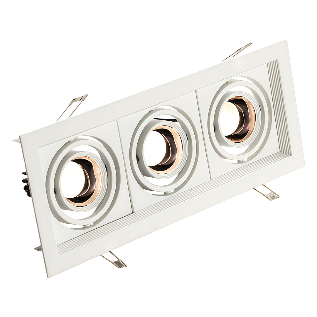 Anti-Glare LED Recessed Spotlight — Aluminum, Ra98 CRI, 24° Beam, 3000K / 4000K / 6000K, Single / Double / Triple-Head