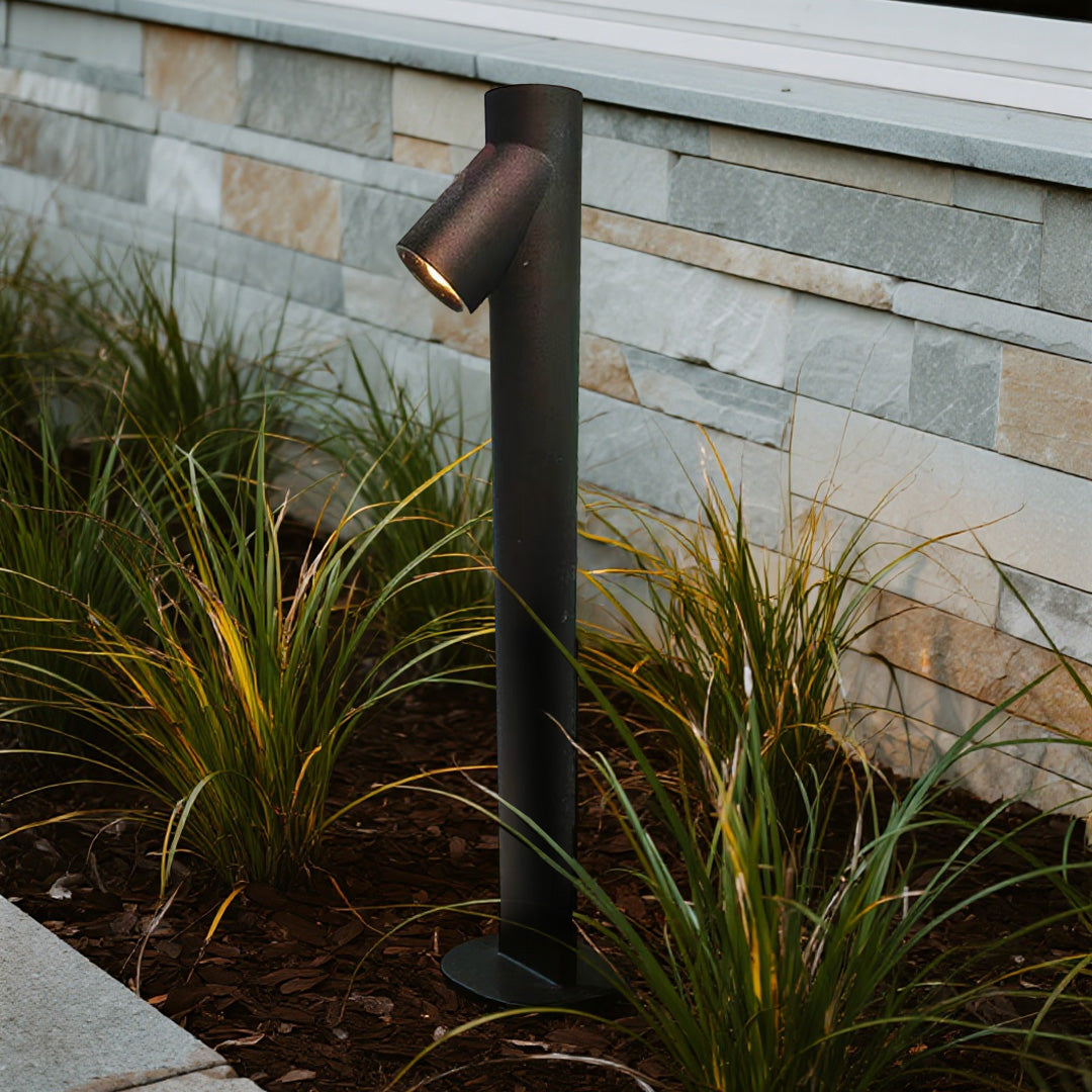 Bamboo Node LED Bollard Light — Aluminum, Black, IP65, 3000K, 23.6" or 35.4"