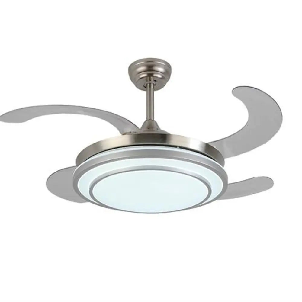 Retractable Ceiling Fan with 4 Blades, LED Light, and Elegant Gold Finish Luxe