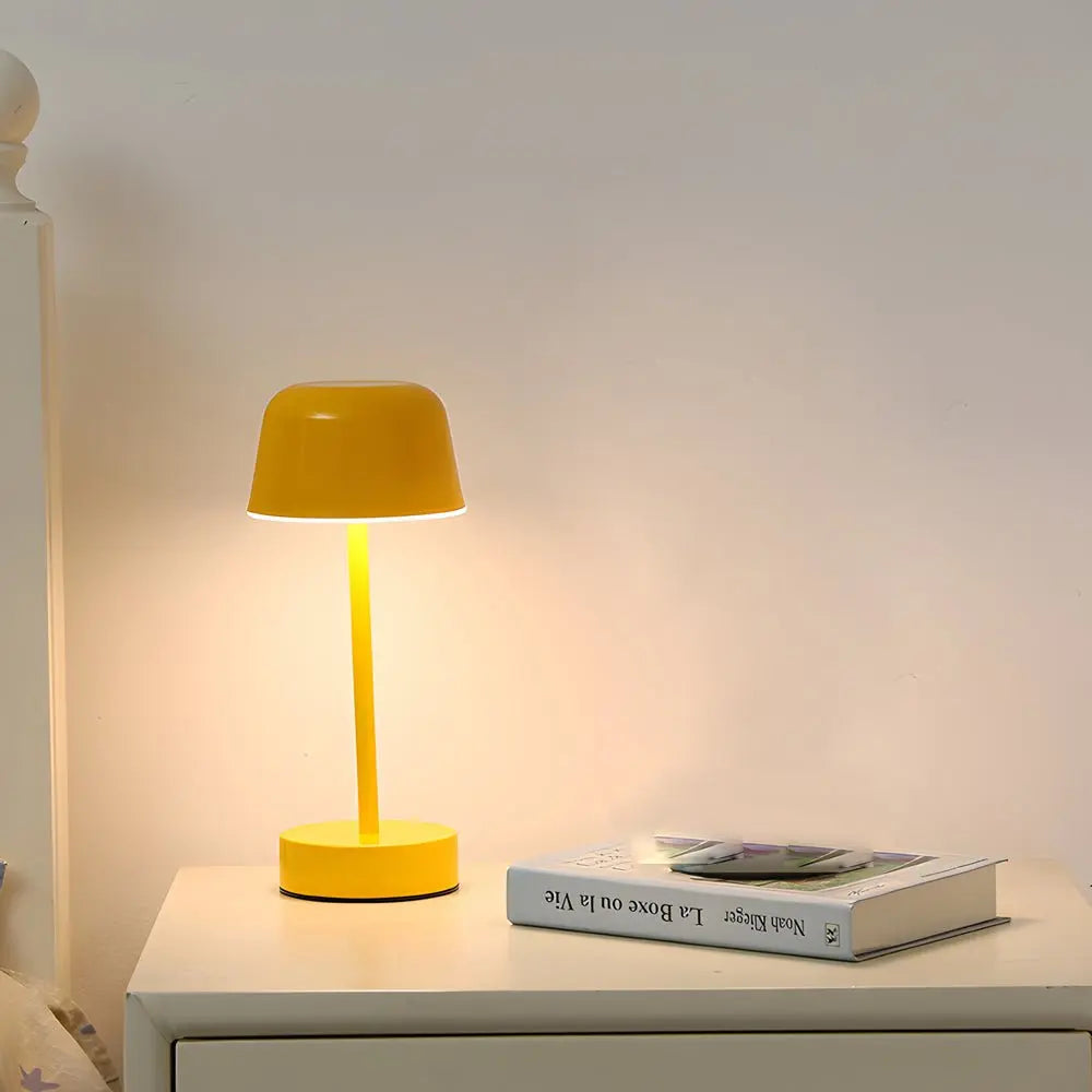 Hat-Style Table Lamp with Adjustable Metal Finish Luxe