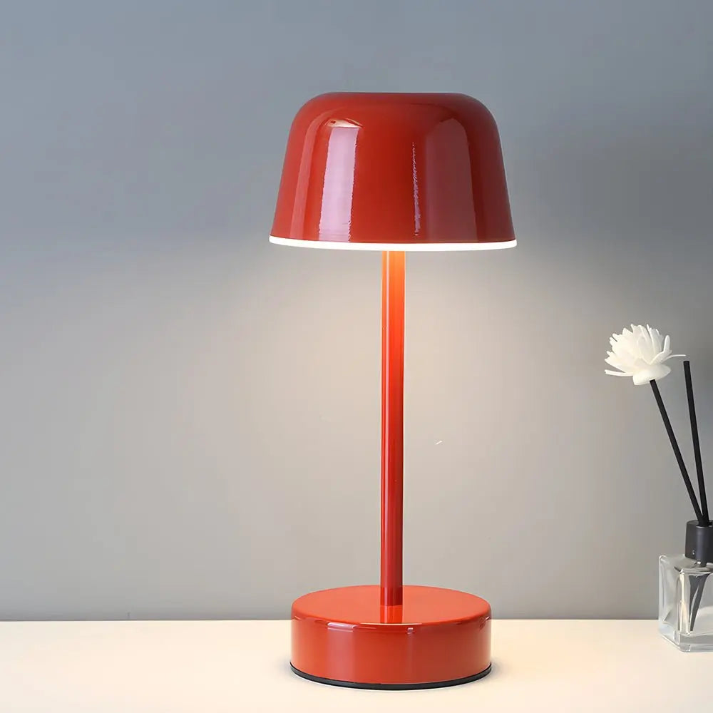 Hat-Style Table Lamp with Adjustable Metal Finish Luxe