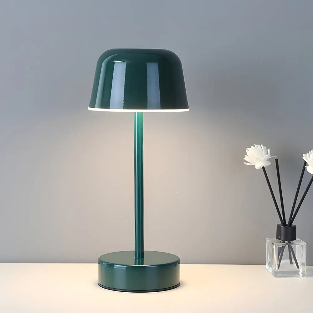 Hat-Style Table Lamp with Adjustable Metal Finish Luxe
