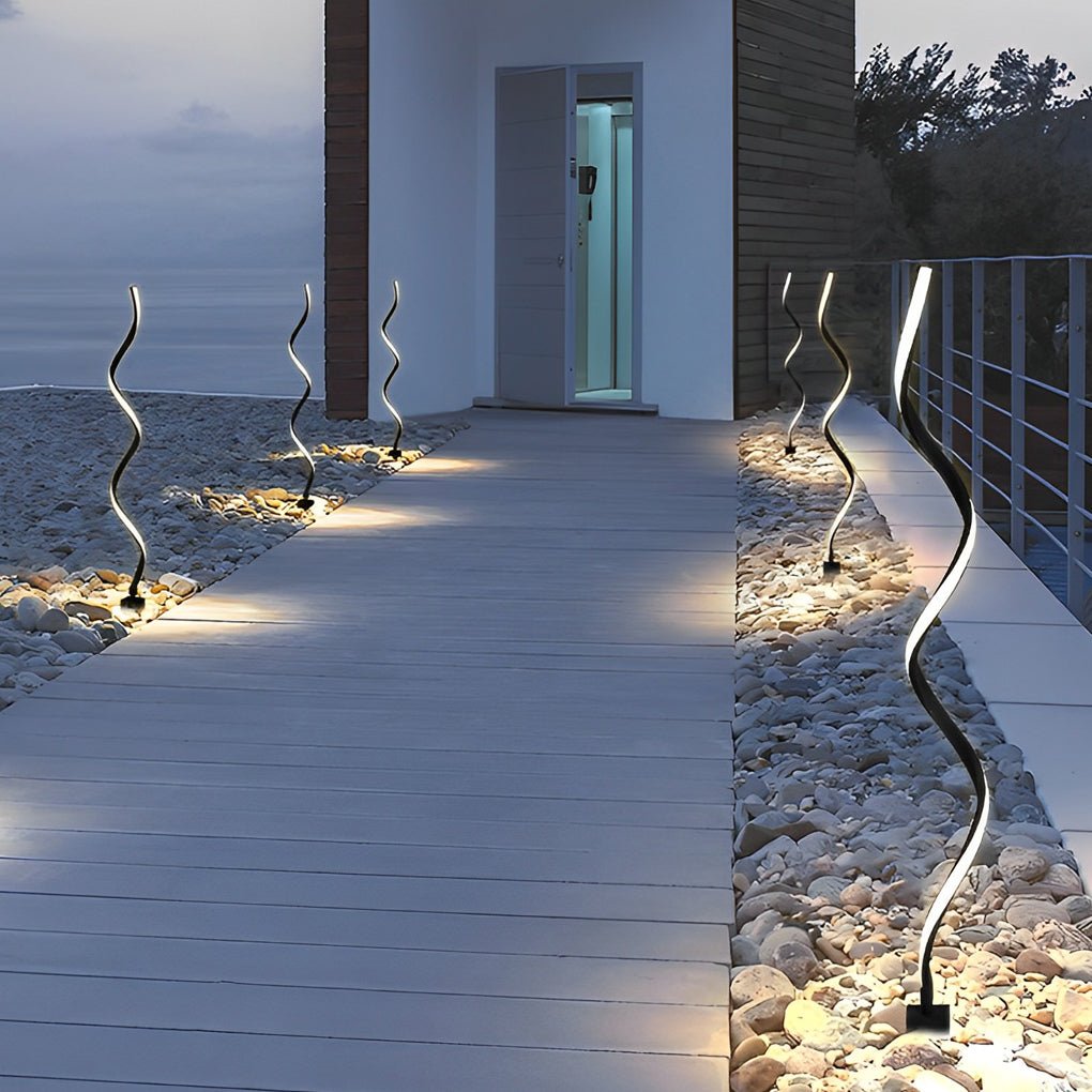 twisted seaweed shaped solar lawn lights li002228