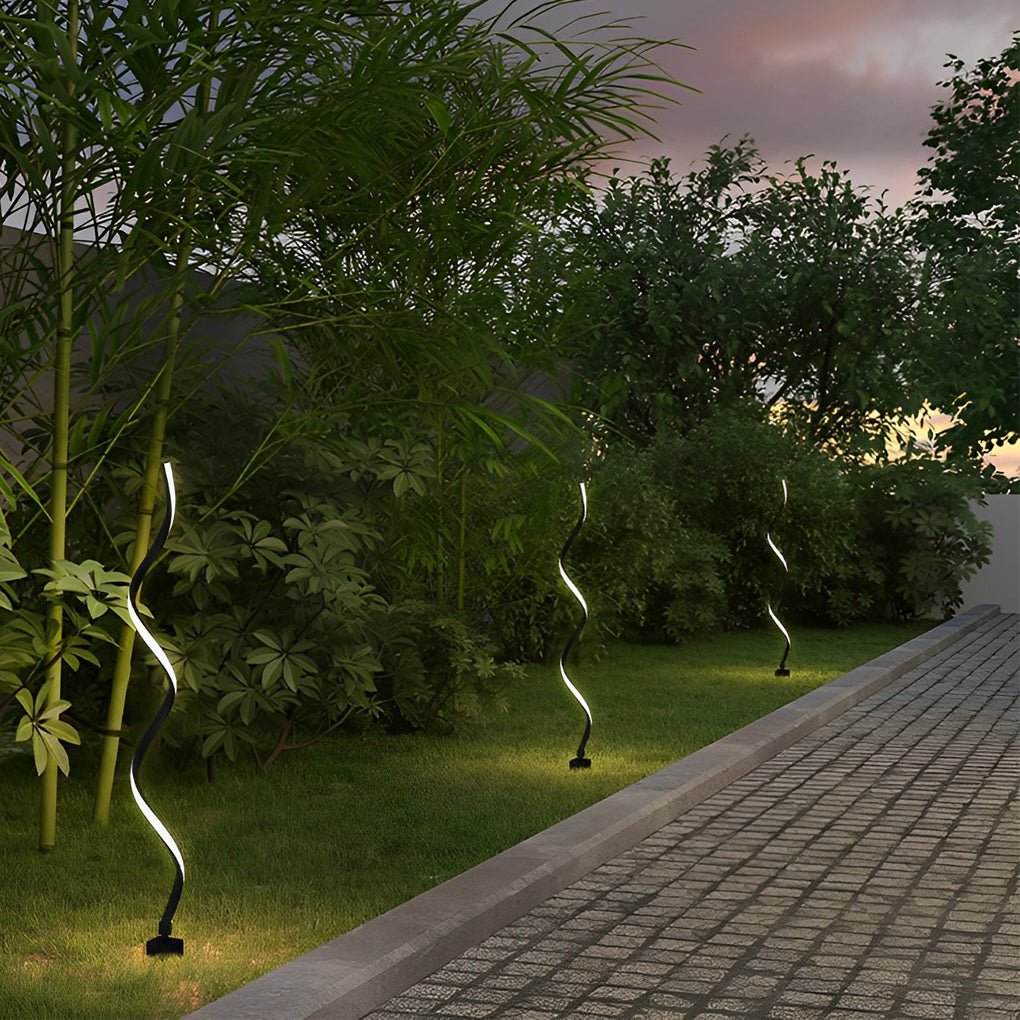 twisted seaweed shaped solar lawn lights li002228