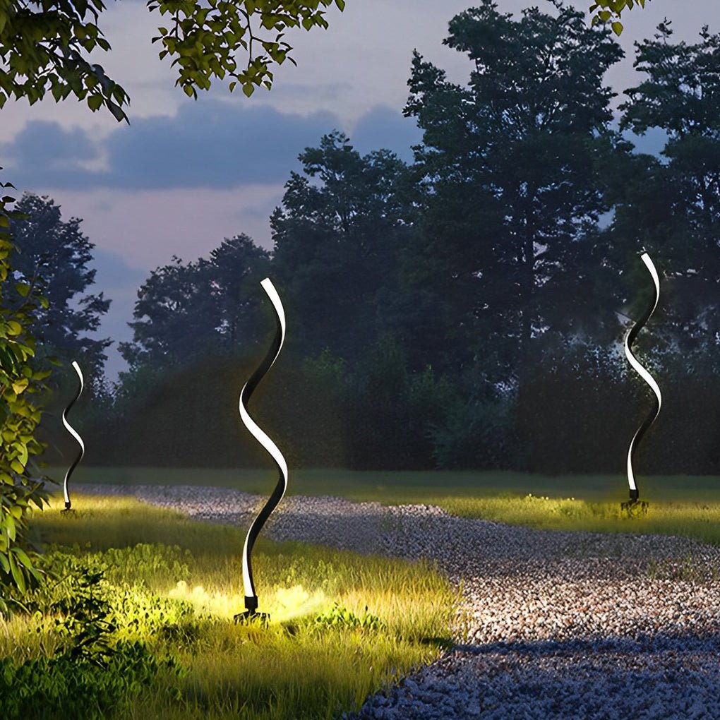 twisted seaweed shaped solar lawn lights li002228