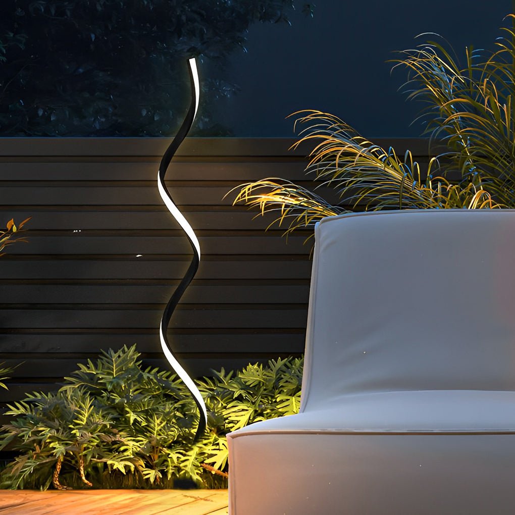 twisted seaweed shaped solar lawn lights li002228