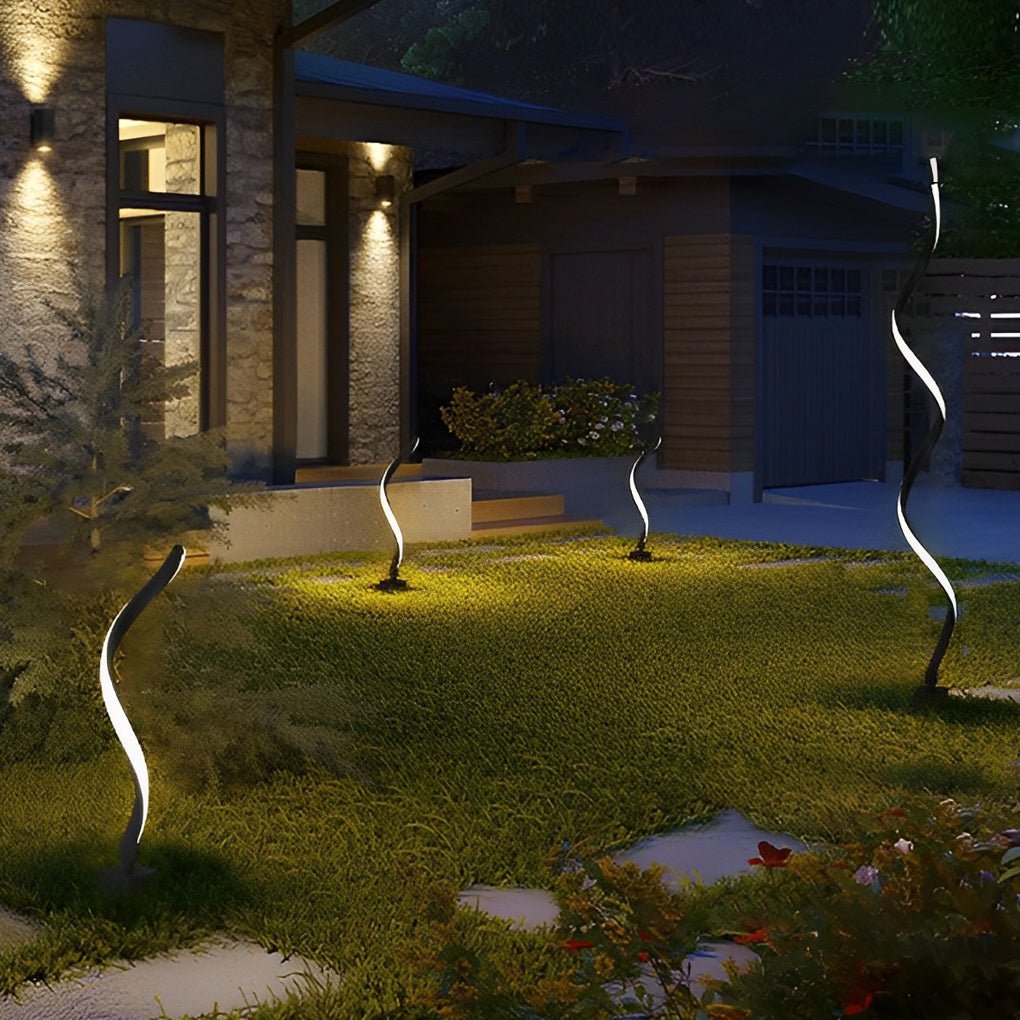 twisted seaweed shaped solar lawn lights li002228