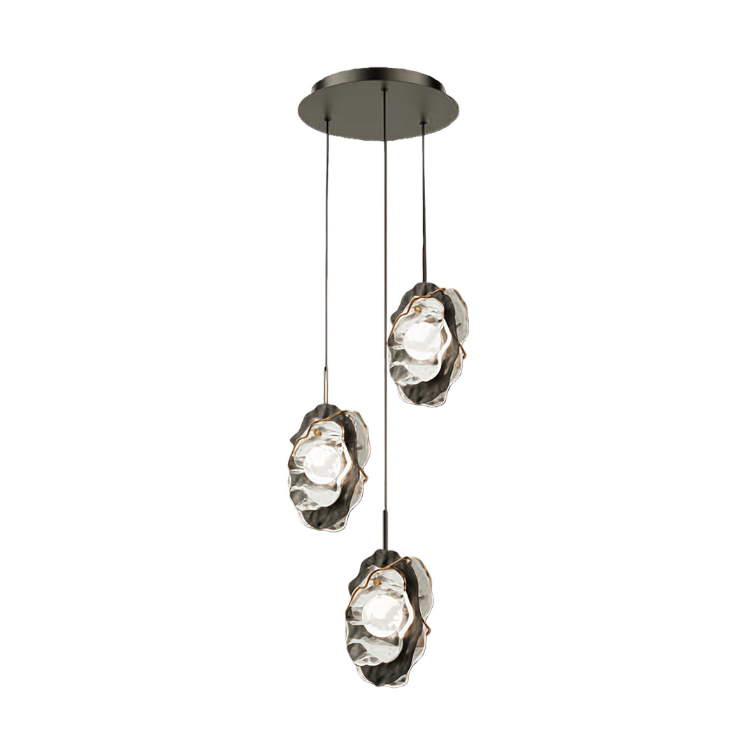Minimalist Glass Pendant Light — Matte Black Iron-Aluminum, LED 9W–27W, 1- or 3-Light, Adjustable Chain