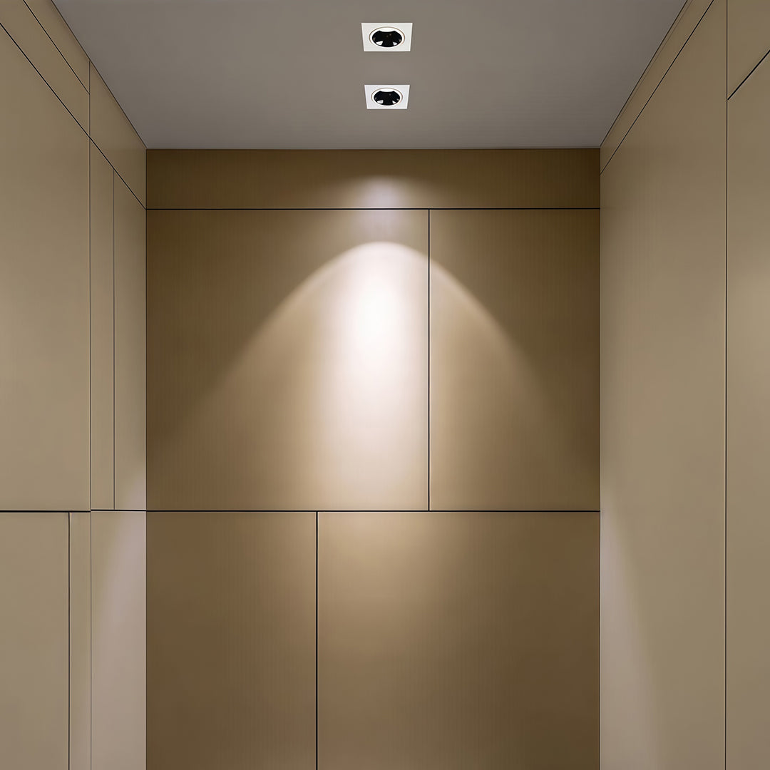 Square Recessed Downlight — Aluminum & Acrylic, LED, 7W–10W, 3000K / 4000K / 6000K, Ra90, Single- or Double-Head