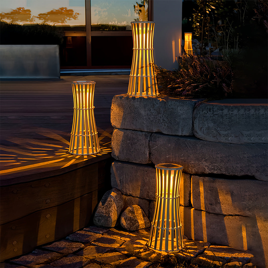Chic Outdoor Black Lanterns with a Unique Silhouette Design