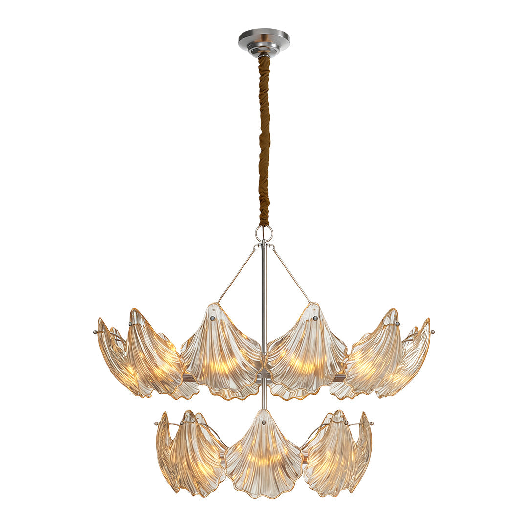 Copper and Glass Large Chandelier — Modern, E14, 8-Head or 20-Head, Black / Chrome / Copper Finish