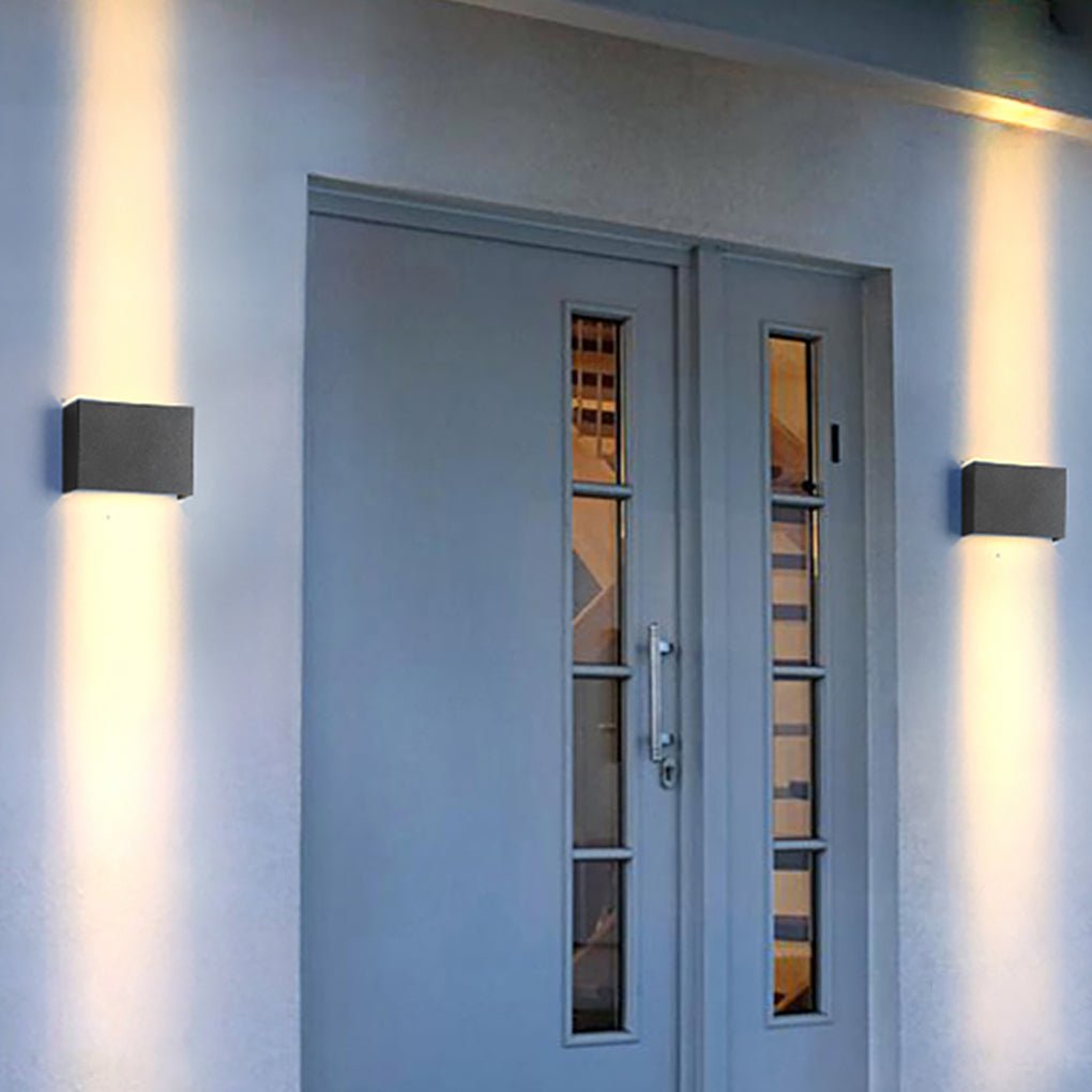 Modern Up/Down Outdoor Wall Sconce — Aluminum and Glass, LED 3000K, 10W–16W, IP65