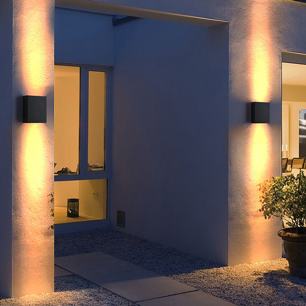 Modern Up/Down Outdoor Wall Sconce — Aluminum and Glass, LED 3000K, 10W–16W, IP65