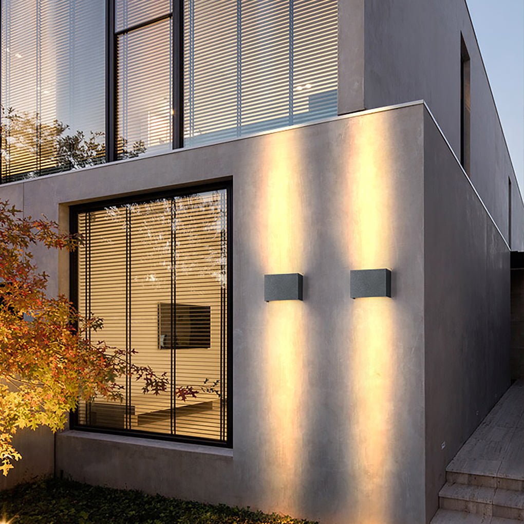 Modern Up/Down Outdoor Wall Sconce — Aluminum and Glass, LED 3000K, 10W–16W, IP65