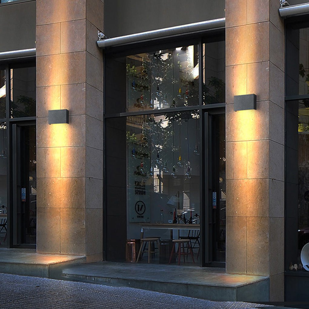Modern Up/Down Outdoor Wall Sconce — Aluminum and Glass, LED 3000K, 10W–16W, IP65