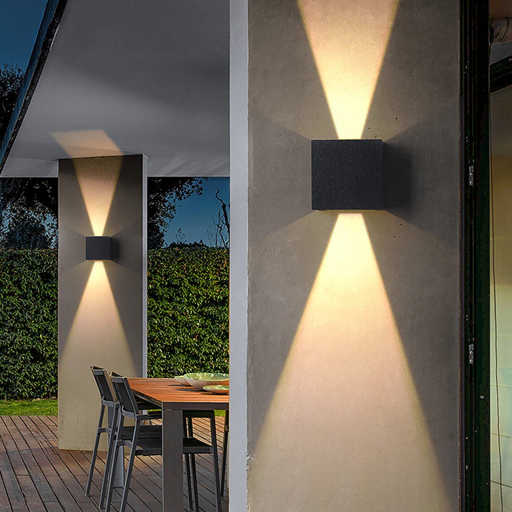 Adjustable Beam Up/Down Outdoor Wall Sconce — Aluminum Alloy and Glass, LED, IP54 Weatherproof