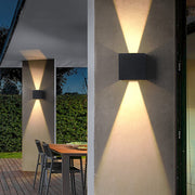 Adjustable Beam Up/Down Outdoor Wall Sconce — Aluminum Alloy and Glass, LED, IP54 Weatherproof