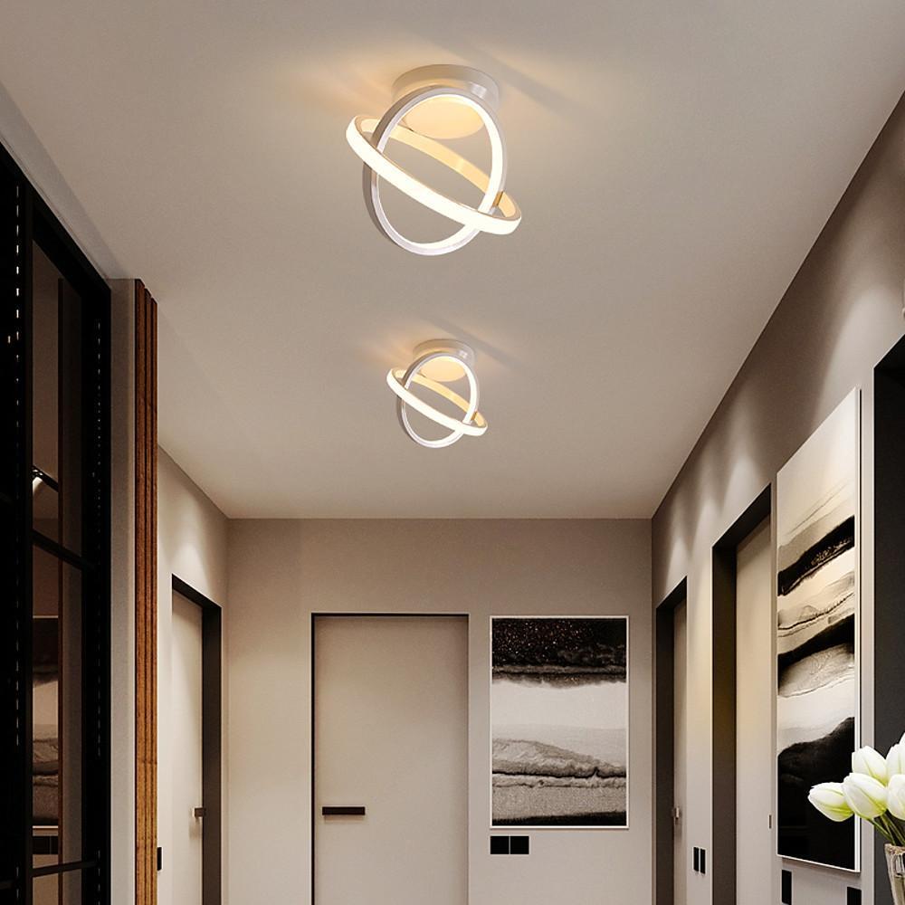 Interlaced Circles LED Flush-Mount Ceiling Light — Black Metal, 2-Light, 7.5W, 10" Diameter