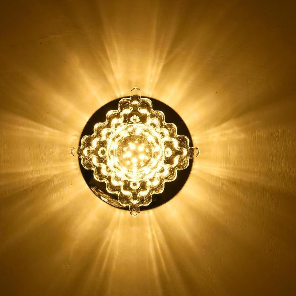 Geometric Crystal Flush-Mount Chandelier — Metal, LED, 7W, 4" Diameter