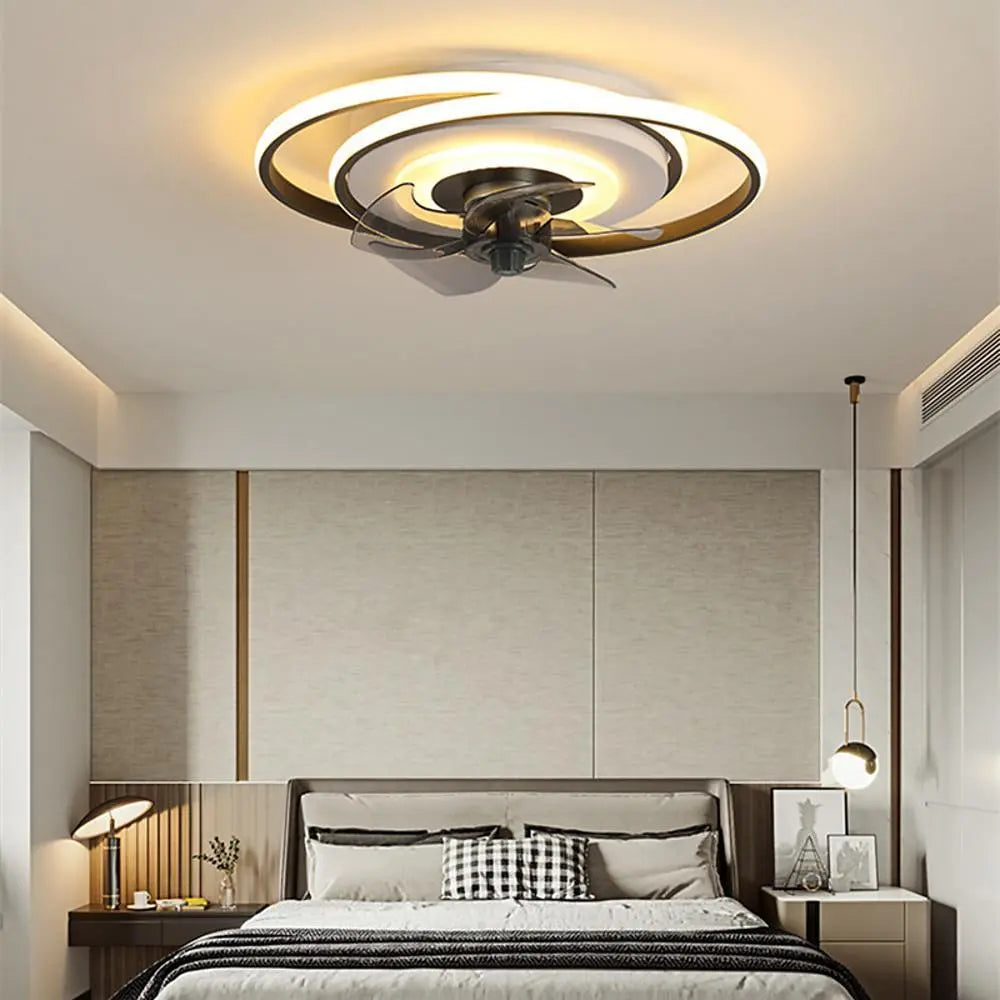 Modern Geometric Ceiling Fans Featuring LED Lighting Luxe