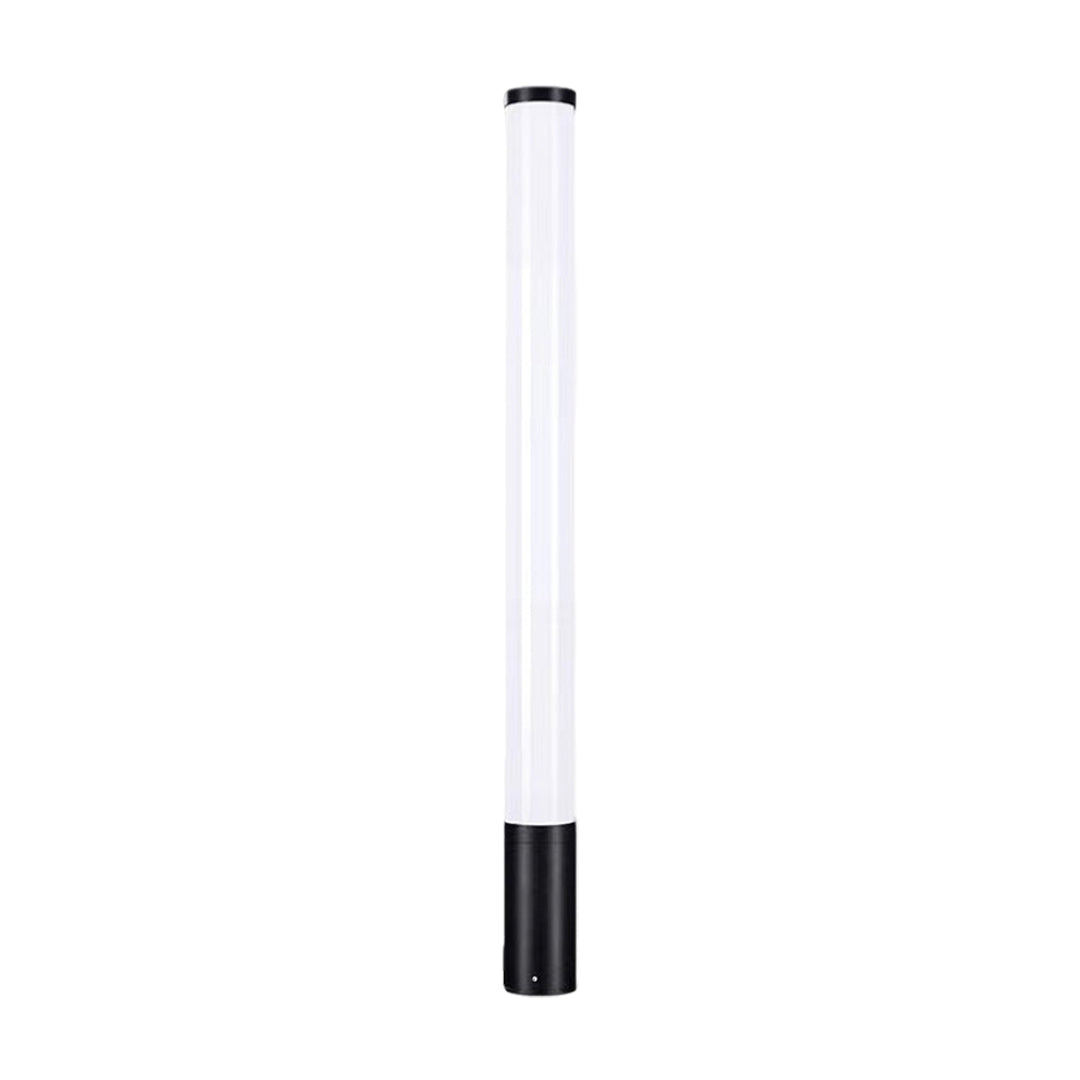 Cylindrical Acrylic Tube Bollard Light — Die-Cast Aluminum, LED, 360° Ambient, IP65, 23.6"–39.4" Heights