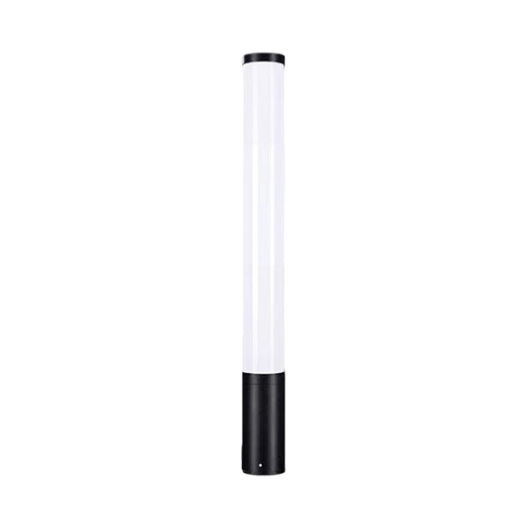 Cylindrical Acrylic Tube Bollard Light — Die-Cast Aluminum, LED, 360° Ambient, IP65, 23.6"–39.4" Heights