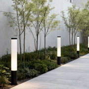 Cylindrical Acrylic Tube Bollard Light — Die-Cast Aluminum, LED, 360° Ambient, IP65, 23.6"–39.4" Heights