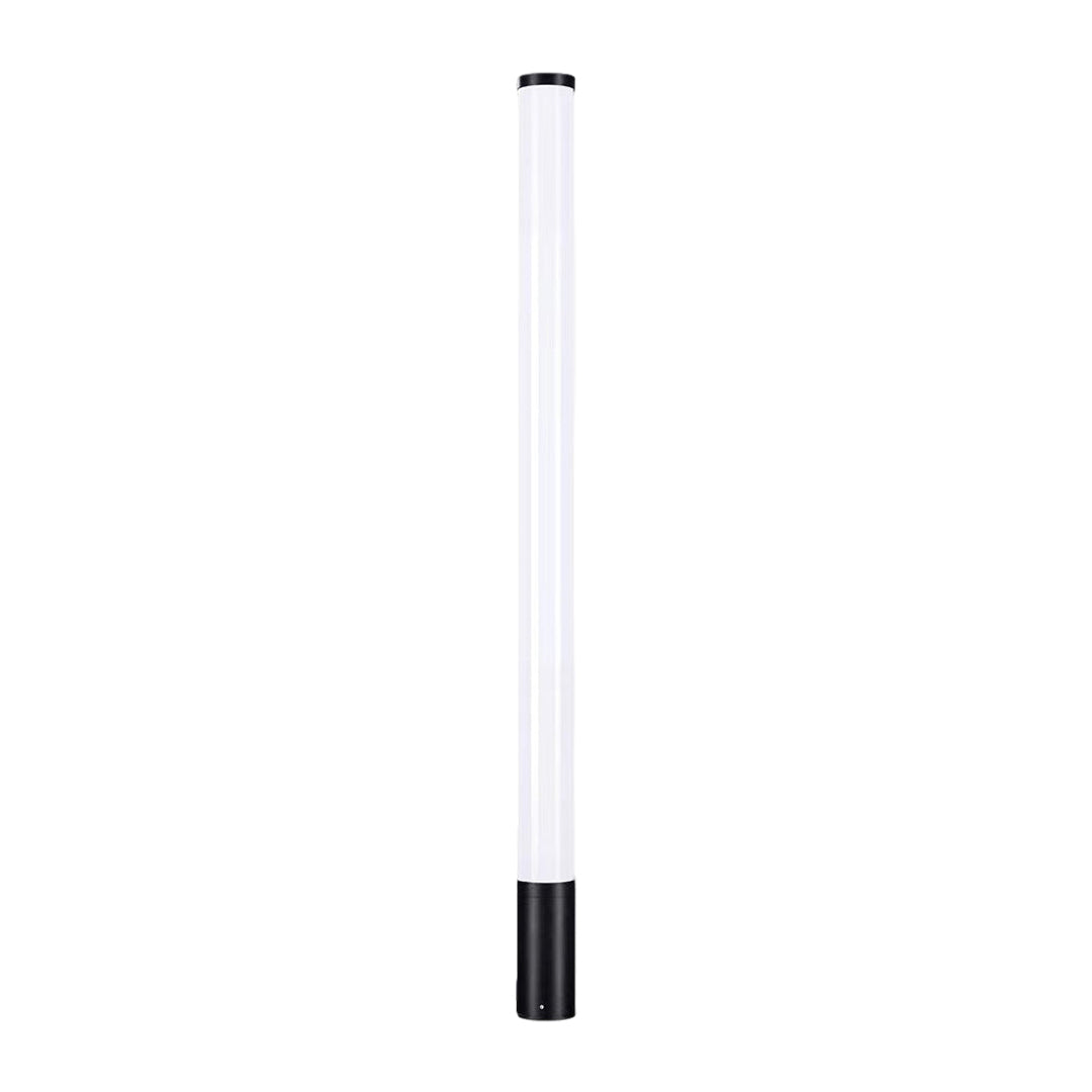 Cylindrical Acrylic Tube Bollard Light — Die-Cast Aluminum, LED, 360° Ambient, IP65, 23.6"–39.4" Heights
