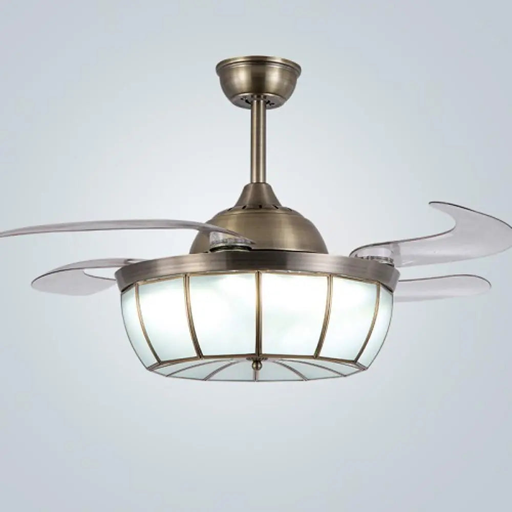 19-Inch Industrial Retractable Ceiling Fan with Light for Home Office Use Luxe