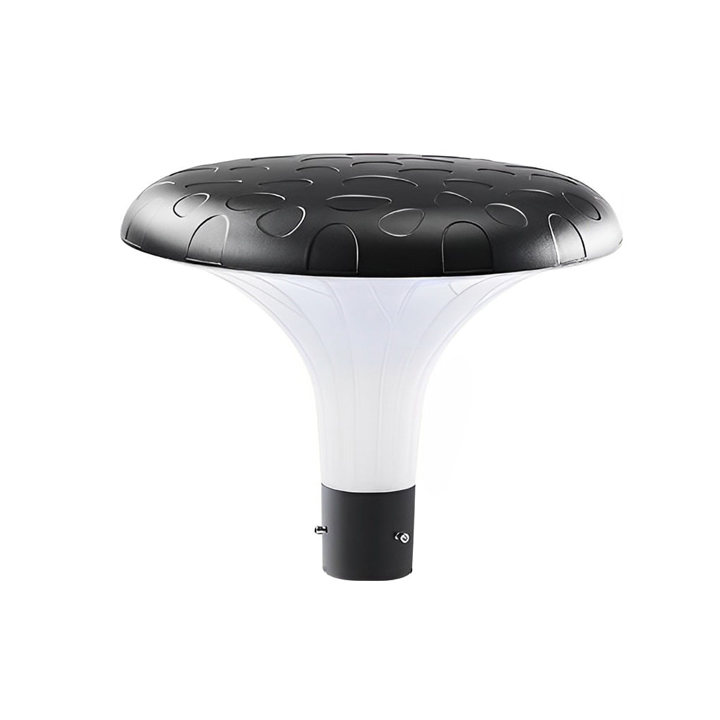 UFO Mushroom Solar Street Light — Die-Cast Aluminum, Black, LED, IP65, Solar / Hardwired, Dual Color Temperature