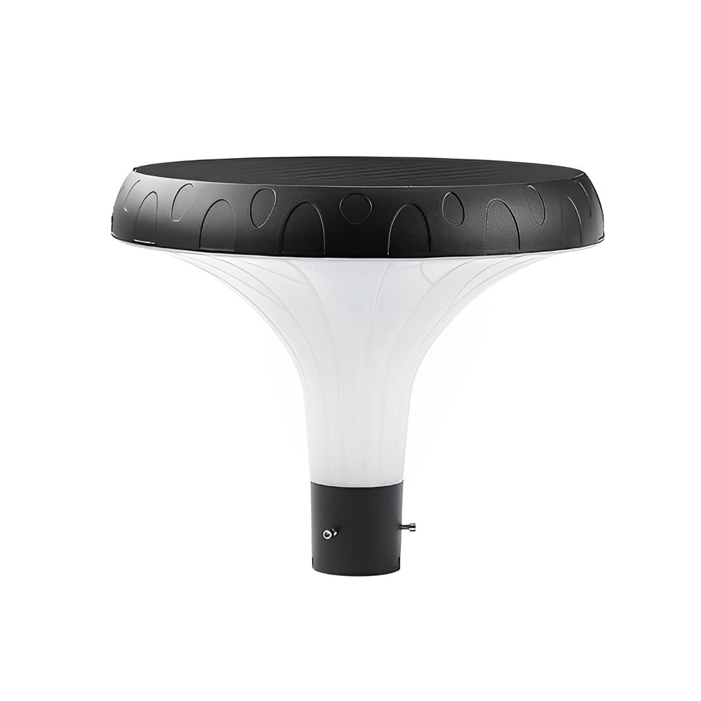 UFO Mushroom Solar Street Light — Die-Cast Aluminum, Black, LED, IP65, Solar / Hardwired, Dual Color Temperature