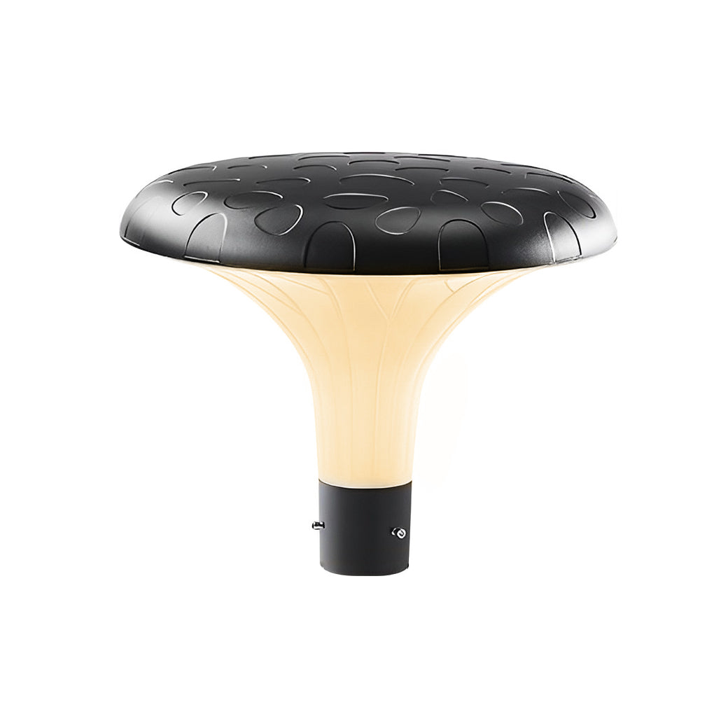 UFO Mushroom Solar Street Light — Die-Cast Aluminum, Black, LED, IP65, Solar / Hardwired, Dual Color Temperature