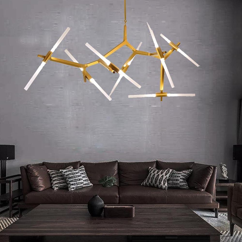 Sputnik Chandelier — Aluminum, 14-Light LED, 67" Wide, 3000K / 6500K