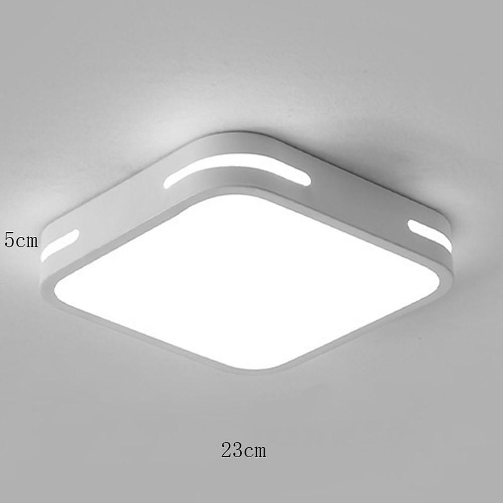 Square Flush-Mount Ceiling Light — Metal and Acrylic, LED Integrated, 20W, 9"