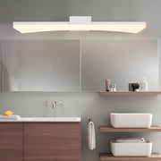 Curved Linear LED Vanity Light Bar — Steel & Acrylic, 8W/12W/16W, Matte Black or White