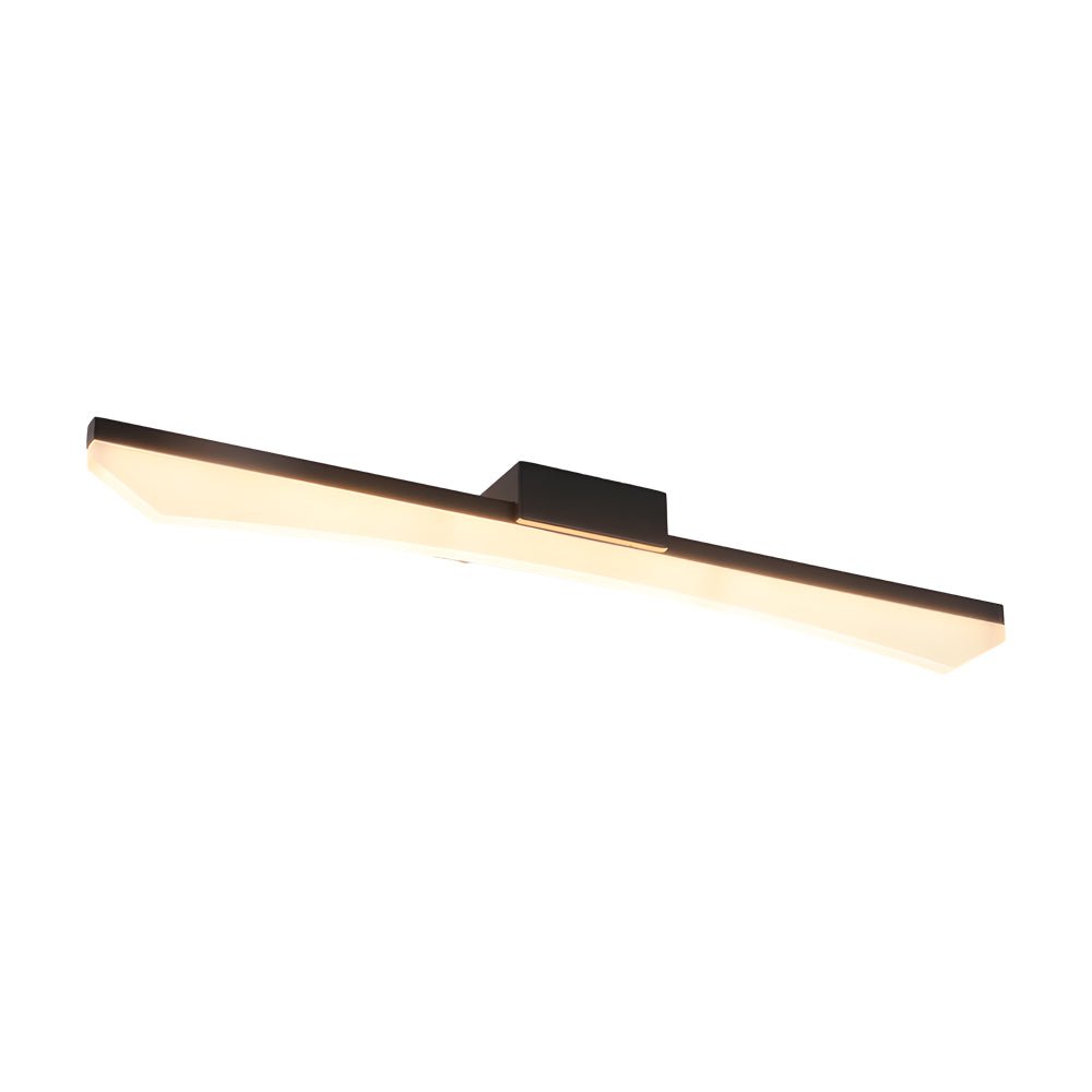 Curved Linear LED Vanity Light Bar — Steel & Acrylic, 8W/12W/16W, Matte Black or White
