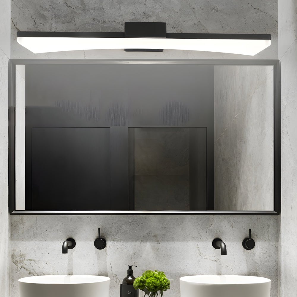 Curved Linear LED Vanity Light Bar — Steel & Acrylic, 8W/12W/16W, Matte Black or White