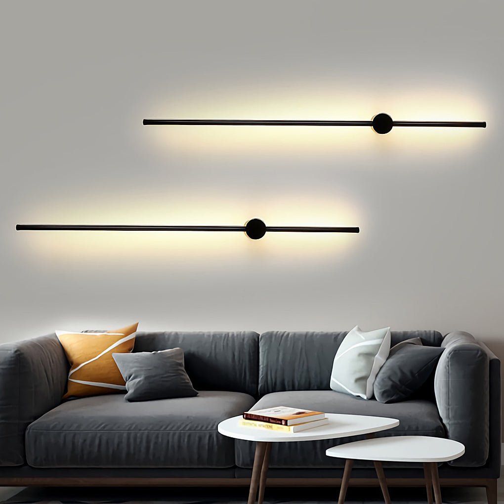 ultra thin black and gold nordic led linear wall lights